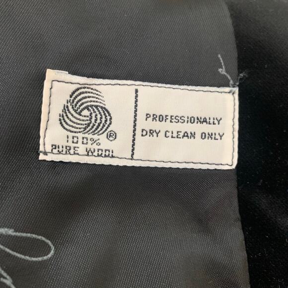 Vintage Joseph Picone Sz 4 Blazer Jacket Black Tweed Velvet Collar Wool Career - Picture 13 of 14